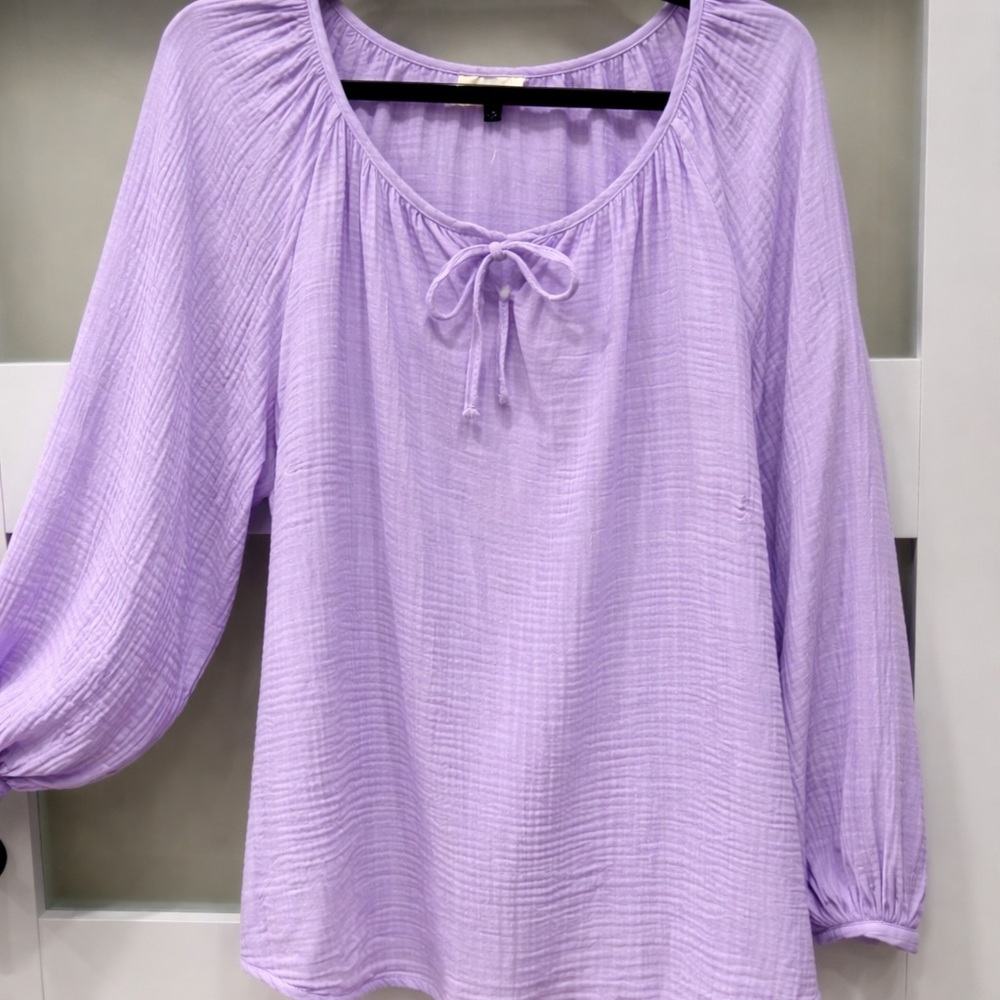 Universal Thread Lilac Blouse with Tie-Front